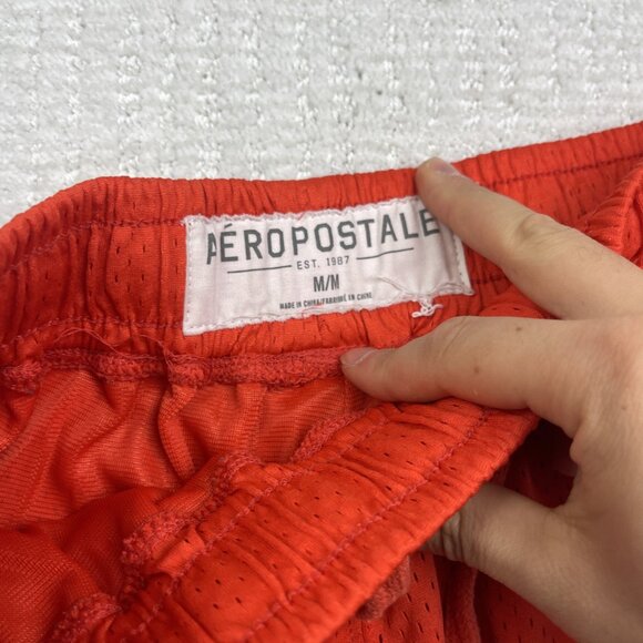 Lot x2 Aeropostale Mens Gym Shorts M Mesh Athletic Basketball drawstring - Picture 6 of 11